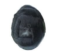 YANG11FAN Hår för män Peluca for Hombre con Sistema de prótesis capilar de Encaje y PU con línea de Cabello Natural y Densidad del Cabello del 130% Toupé för män(6x8)