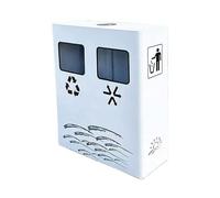YANG11FAN Residuos y reciclaje Contenedor de basura comercial de doble caja for exteriores, de acero galvanizado, con cenicero for áreas públicas. Patio