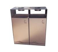 YANG11FAN Residuos y reciclaje Papelera comercial moderna for exteriores, de metal, con doble caja y cenicero. Patio