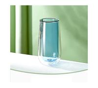 YANG11FAN Taza de cristal exquisitamente engrosada, de doble capa, resistente al calor, aislamiento térmico, no se quema, para el hogar, oficina en casa (azul cielo)