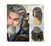 YANG11FAN Toupet de piel ultrafina para hombres, 30,5 cm de largo, lazo en V, 8 x 10 pulgadas, sistema de reemplazo completo de cabello humano de PU