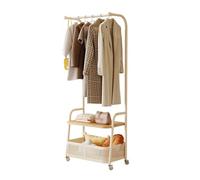 YANG11FAN Versátil Perchero de arte creativo, cesta red for suelo, perchero for dormitorio, estante almacenamiento hierro Vertical, colgador francés estilo crema(Cream White,Grande)