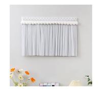YANGAFJDUA Elegante Visillo Cortina de Cocina Ventana, Romántico de Encaje Cortinas para Armarios de Cocina, Rústico Cortina Pequeña para Ventana con Cinta de Velcro, Lavable,F,W45x35cmH/18x14in
