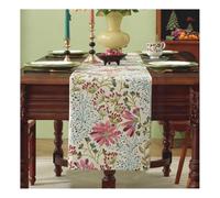 YANGAFJDUA Vintage Camino de Mesa con Diseño de Flores