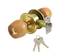 YANGC 1 juego de cerradura de puerta interior de madera y metal con bola redonda y manija con llave for dormitorio, sala de estar, baño.(Wood 60mm)