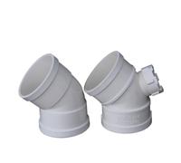 YANGC 1 Uds tubería de drenaje de PVC conector acodado de 45 grados con/sin puerto de inspección accesorios de tubería de drenaje 50 75 110 160 200mm(No Inspection Port,ID 200mm)