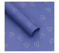 YANGC 20 hojas de papel de envolver Floral de corazón, ramo de floristería, papel de embalaje impermeable for boda, fiesta de cumpleaños, manualidades DIY(Blue)