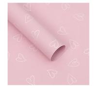 YANGC 20 hojas de papel de envolver Floral de corazón, ramo de floristería, papel de embalaje impermeable for boda, fiesta de cumpleaños, manualidades DIY(Pink White)