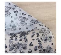 YANGC 20 hojas de papel de envolver Floral de mariposa, ramo de flores, papel de embalaje de florista doble for boda, fiesta de cumpleaños, manualidades DIY(Black)