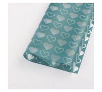 YANGC 20 hojas de papel de regalo Floral con forma de corazón, ramo de flores, papel de embalaje impermeable for boda, fiesta de cumpleaños, manualidades DIY(Fog blue)