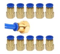 YANGC Accesorio de tubería de aire PCF, tubo de manguera de 4, 6, 8, 10 y 12mm, 1/8 ", 3/8", 1/2 ", BSP, 1/4", conector neumático de latón de hilo femenino, montaje de junta rápida(PCF4-02)
