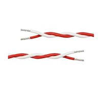 YANGC Cable eléctrico PTFE de 1~50M AFS200 26/25/24/22/20/18/17/15/13AWG FEP, Cable de par trenzado de cobre estañado aislado de alta temperatura(Red White,20 meters,20AWG (Sq 0.5mm))