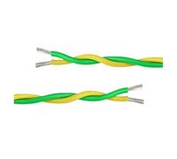 YANGC Cable eléctrico PTFE de 1~50M AFS200 26/25/24/22/20/18/17/15/13AWG FEP, Cable de par trenzado de cobre estañado aislado de alta temperatura(Yellow Green,5 meters,20AWG (Sq 0.5mm))
