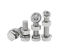 YANGC Juego 4 en 1 de acero inoxidable 304, M3, M4, M5 ~ M16, tuerca de tornillo hexagonal exterior, arandela plana, arandela de resorte, combinación de pernos(M5(3Set),25mm)