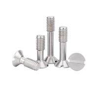 YANGC M2.5 M3 M4 M5 M6 M8 GB68 Acero inoxidable 304 Tornillo avellanado antiaflojamiento de un carácter Cabeza plana Perno de media rosca(60mm,M8-1pcs)