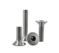 YANGC M2 M2.5 M3 M4 M5 M6 M8 M10 304 tornillo con cabeza hexagonal de acero inoxidable pernos planos avellanados tornillos de fijación de Metal for motocicleta(65mm(5Pcs),M3)