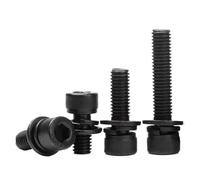 YANGC M2 ~ M8 negro 304 acero inoxidable hexagonal cabeza en forma de taza tornillo arandela resorte junta combinación pernos longitud 5mm-40mm(M6x16mm(20pcs))