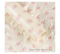 YANGC Película de embalaje de papel con forro interior de rosa francesa for el Día de San Valentín, papel de envolver flores engrosado, paquetes de papel crepé(B 20sheets-bag)