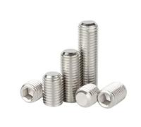 YANGC Tornillo prisionero de rosca fina M3 M4 M5 M6 M8 M10 M12 M14 M16 304 A2, acero inoxidable, punta plana, tornillo prisionero, perno sin cabeza DIN913(5mm,M5x0.5mm-50pcs)