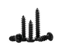 YANGC Tornillos autorroscantes de acero al carbono negro M1 M1.2 M1.4 M1.5 M1.7 M1.8 M2 M2.3~M4 Tornillo de cabeza redonda cruzada(3.5mm,M1(300pcs))