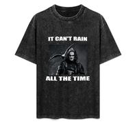 YANGDUJUN It Can't Rain All The Time Mens T-Shirt Casual Cotton Unisex Black Tees Tops 3XL
