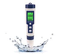 Yangers 5 en 1 Medidor de calidad del agua Medidor de agua Alta precisión Monitor de temperatura EC TDS Meter Salinity Tester Con retroiluminación LCD Para Pecera Hidropónico Piscina Gard Plantas