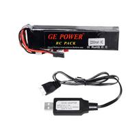 Yangers Batería Lipo de 11,1 V 2200 mAh JST JR FUTABA Conector de enchufe con cargador USB adecuado para Radiolink AT9 AT10 T8FB WFLY WFT09 Walkera DEVO7 Flysky transmisor