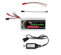 Yangers Batería Lipo de 11,1 V 3500 mAh JST FUTABA Conector de enchufe con cargador USB adecuado para Flysky GT3B GT2 WFT06 Futaba 6EX 4VF modelo transmisor