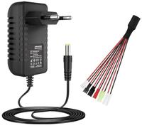 Yangers Cargador de batería universal de 2,4 V-12 V, kit de NiMH con Tamiya/Mini Tamiya/SM 2P / JST/XH/Futaba enchufe, juguete RC batería cargador para baterías 2-10S NIMH/NICD