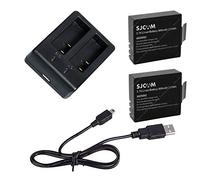 Yangers Juego de 2 baterías de 900 mAh y cargador dual USB para cámara de acción Sjcam SJ4000 SJ5000 M10