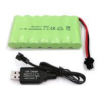 Yangers Recargable 8.4 V 2400 mAh NI-MH Paquete de batería SM 2 P Conector Hembra con Cargador USB Set para RC Car Off Road Truck Jumper Toys…