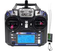 Yangers Transmisor de radio de 2.4 GHz, transmisor remoto Flysky FS I6 AFHDS 2A 6 canales + receptor FS IA6 sistema de radio para coches de carreras a control remoto, barco, helicóptero, juguetes