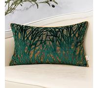 Yangest Funda de cojín Rectangular de Terciopelo para sofá, Dormitorio, Sala de Estar, 12 x 20 Pulgadas, Color Verde