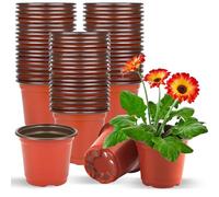 Yanghad 100 Piezas Macetas de Plástico, 10 cm Planta Pequeña en Maceta, Macetas para Semilla con Orificios de Drenaje, Maceta de Uso General para Interior y Exterior