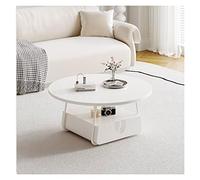 YANGJINGOZ-2025 Mesa Centro salón Mesa de Centro Redonda for Sala Estar, Mesa sofá Moderna con Estante Almacenamiento y cajón, cóctel, Central Estructura Metal