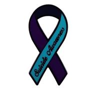 yangjinyu Broche esmaltado con cinta de concienciación sobre el suicidio, color morado y verde azulado, broche esmaltado para la prevención del suicidio, regalo de joyería
