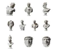 YANGJJ Mini juego de escultura de resina (10 piezas), decoración de escultura de busto renacentista, réplica a escala de mitos griegos y romanos esculturas clásicas de 7 cm (mito griego)