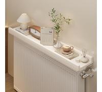 YANGLLYJ Balda Radiador, Cubre Radiadores Material Plástico de Madera con Placa Gruesa y Soporte Metálico para Salones, Dormitorios y Pasillos(White,90x15cm/35x6in)