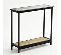 YANGLLYJ Consola Madera, Mueble Recibidor Estrecho para Entrada con Estante del Sofá para Pasillo, Sala de Estar(Black,80x26x75.5cm/32x10x30in)
