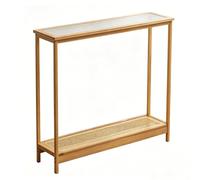 YANGLLYJ Consola Madera, Mueble Recibidor Estrecho para Entrada con Estante del Sofá para Pasillo, Sala de Estar(Beige,80x26x75.5cm/32x10x30in)