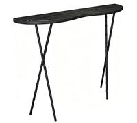 YANGLLYJ Consola Madera, Recibidor Estrecho Moderna con Patas de Metal para Pasillo y Sala(Black,70x20x80cm/28x8x32in)