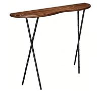 YANGLLYJ Consola Madera, Recibidor Estrecho Moderna con Patas de Metal para Pasillo y Sala(Brown,100x22x90cm/39x9x35in)
