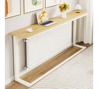 YANGLLYJ Estrecho Mueble radiador, Estante metálico balda radiador, Cubre radiadores, Mesa Auxiliar Minimalista para sofá, Pasillo, Sala de Estar y recibidor(Beige,100x80x20cm/39x31x8in)