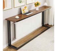 YANGLLYJ Estrecho Mueble radiador, Estante metálico balda radiador, Cubre radiadores, Mesa Auxiliar Minimalista para sofá, Pasillo, Sala de Estar y recibidor(Brown,160x80x20cm/63x31x8in)