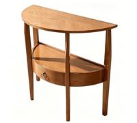 YANGLLYJ Media Luna Consola Madera, Recibidor Entrada Estrecho con Cajón y Estante Inferior para Pasillo y Sala(Yellow,66x34x81cm/26x13x32in)
