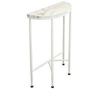 YANGLLYJ Mesa Consola Media Luna, Estrecho Recibidores Moderna con Patas de Metal Blanco para Pasillo y Sala