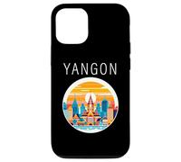Yangon Myanmar paisaje Art Deco Carcasa para iPhone 12/12 Pro