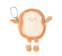 YangQian Monedero, monedero, llavero para mujer, monedero pequeño, diseño de pan tostado de dibujos animados, amarillo, sin cierre, 1 compartimento, algodón, portátil, Monedero, S, Informal