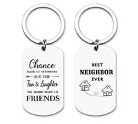 YangQian Regalos de cumpleaños para mujeres, hombres, vecinos, regalos de despedida para vecinos, regalo de agradecimiento para vecinos, llavero grabado, Chance Made Us Neighbors Style1, Small