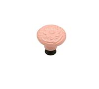 Yangshe 10 pomos de cerámica vintage de un solo agujero, superficie de flores, tiradores para cajones de muebles de cocina (rosa)